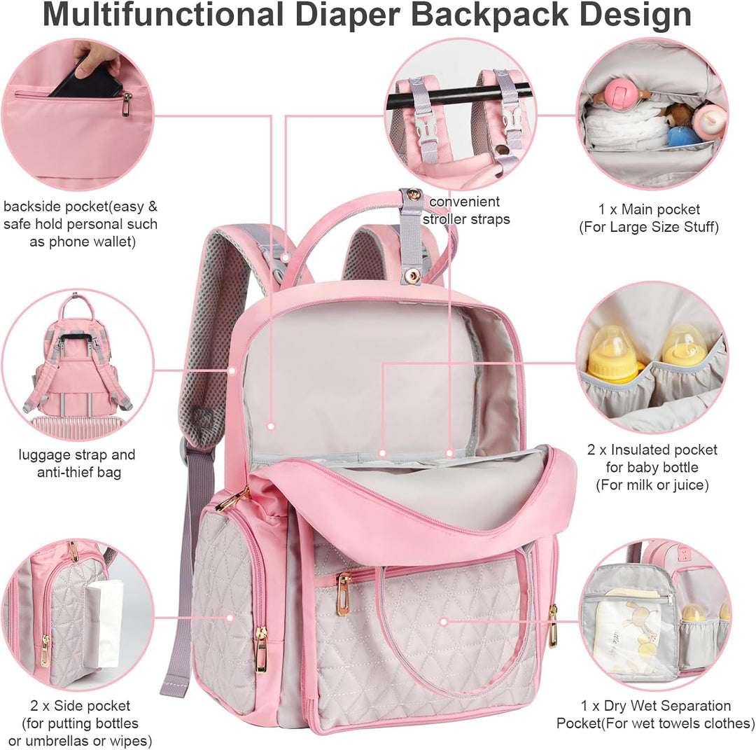 Wickeltasche Rucksack – Mama-Tasche für Krankenhaus, Reiserucksäcke, grosses Fassungsvermögen, multi