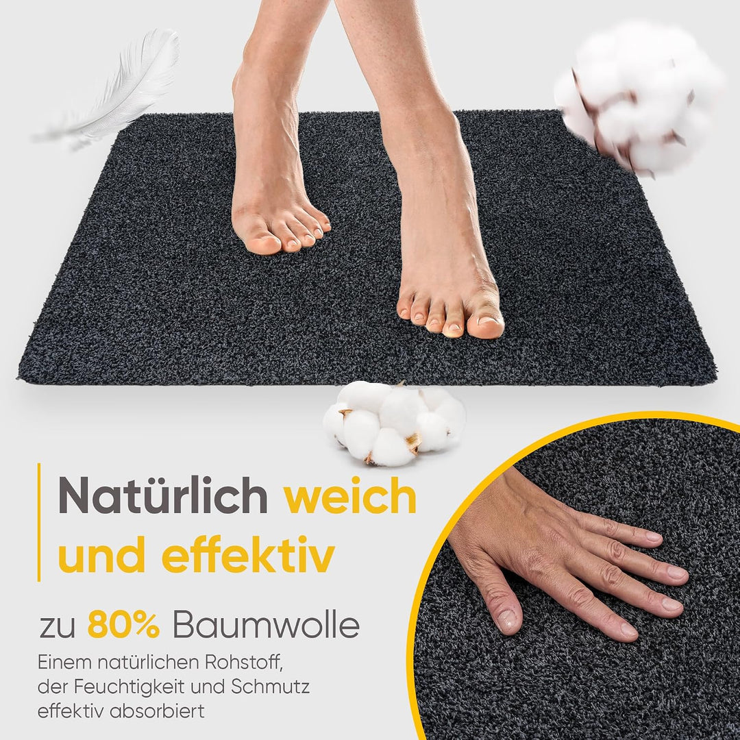 Entrando Fussmatte 50x80 cm - innen und aussen - Baumwolle - rutschfest, waschbar, robust - passt un