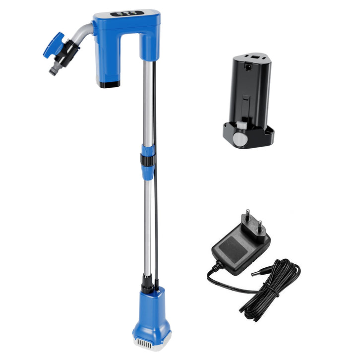 FOTING Akku Regenfasspumpe 12 V 1500 l/h mit 3 Modi, Förderhöhe 15 m, max. Korngrösse 0,5 mm, Mindes
