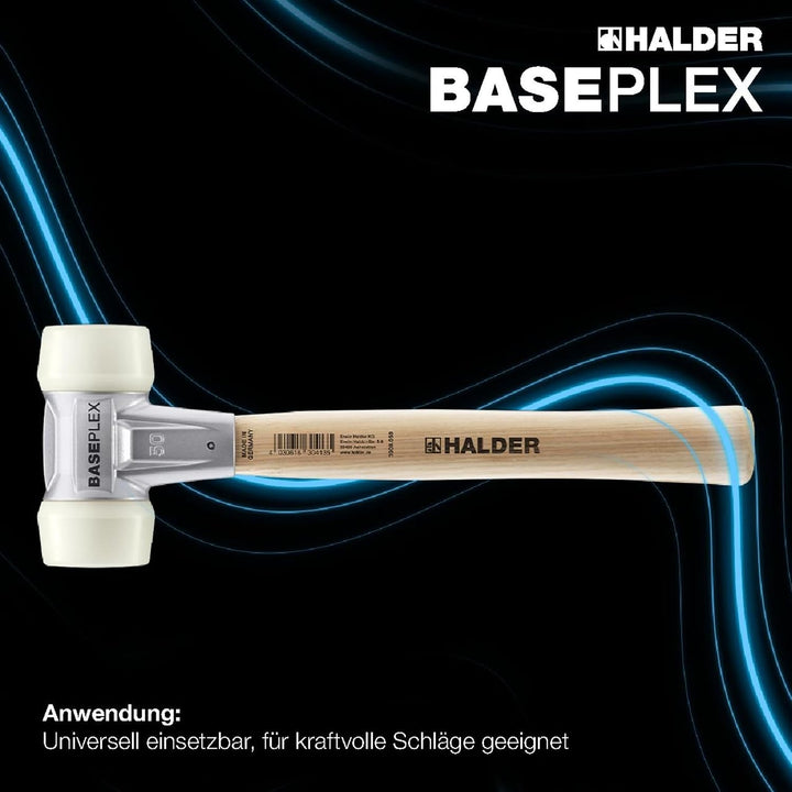 BASEPLEX-Schonhammer, Nylon/Nylon mit Zinkdruckguss-Gehäuse und Holzstiel | D=30 mm | 3908.030 Ø=30