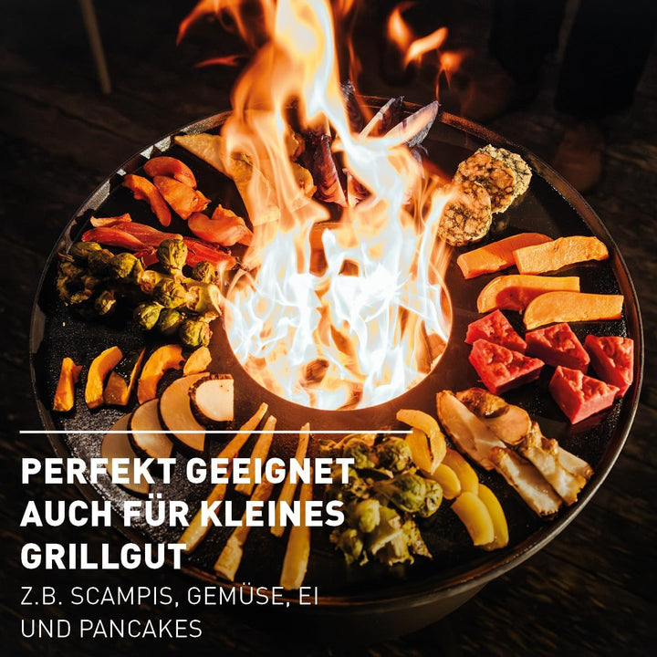 höfats - MOON 45 Plancha - durchgehende Grillplatte aus emailliertem Gusseisen - optimale Wärmespeic