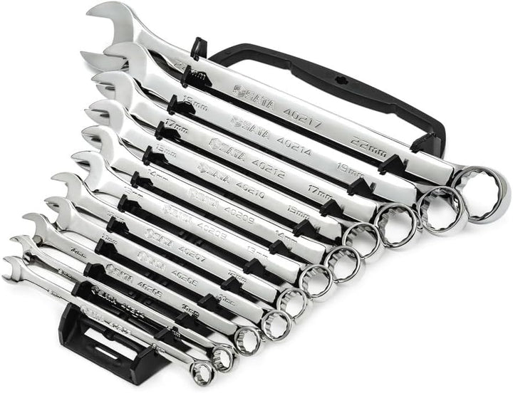 SATA ST09022SJ Ringmaulschlüssel-Set, metrisch, verchromt, 8 mm bis 22 mm, 11-teilig Metric 11-teili
