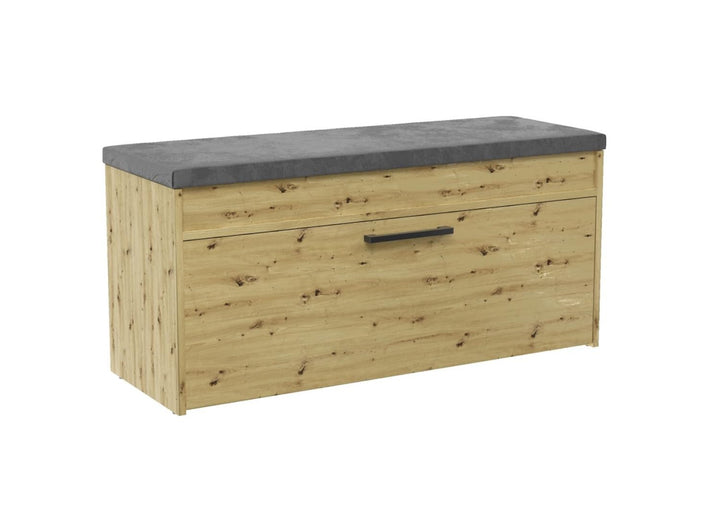 VBChome Schuhschrank mit Sitzfläche und Stauraum 100 x 35 x 49 cm Eiche Artisan Griffe Schuh-Organiz