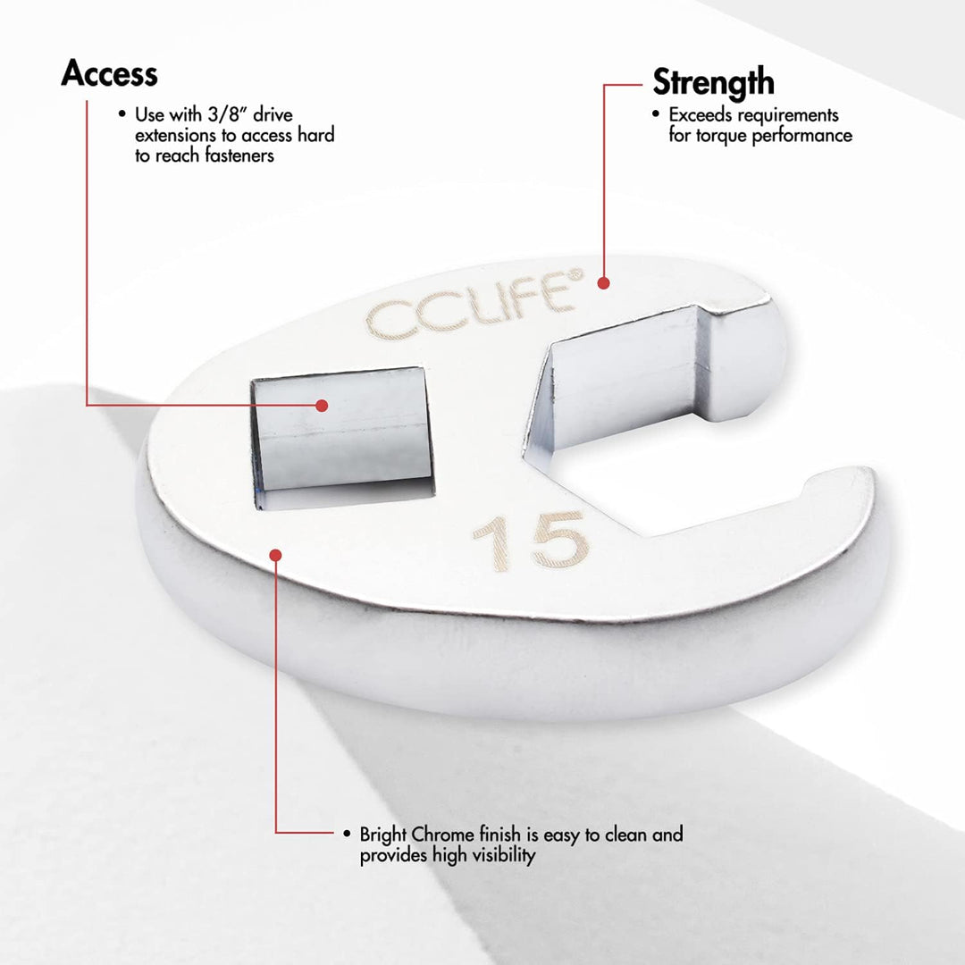 CCLIFE 10tlg Hahnenfussschlüssel Hahnenfuss Schlüssel Steckschlüssel Drehmoment 1/2" 3/8" Aussenvier