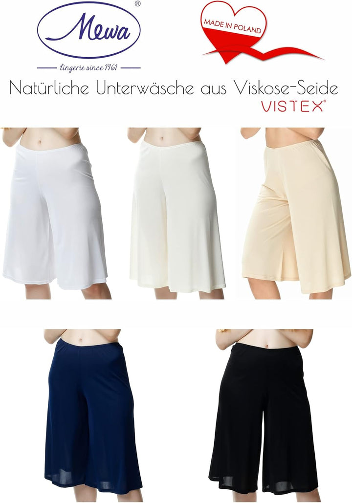Mewa Glatter Kurze Hose ANASTAZJA, Kurze Hose mit einem Breiten Hosenbeine, Halbküchen für Damen, Un