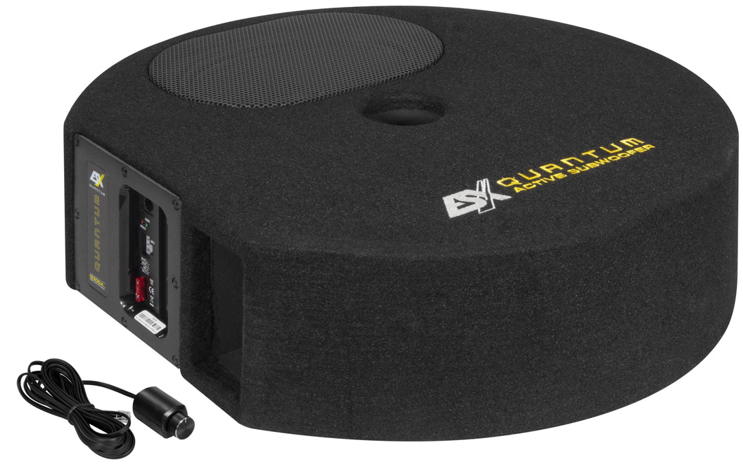 ESX Q300Av2 - Quantum Reserverad-Mulden Aktiv-Subwoofer System 300 W Class-D mit Basspegel-Fernbedie