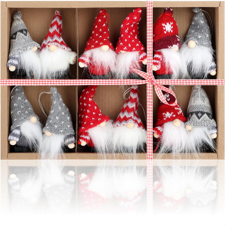com-four® 12x Premium Weihnachtsmann-Anhänger für den Weihnachtsbaum, Christbaum-Figuren Anhänger al