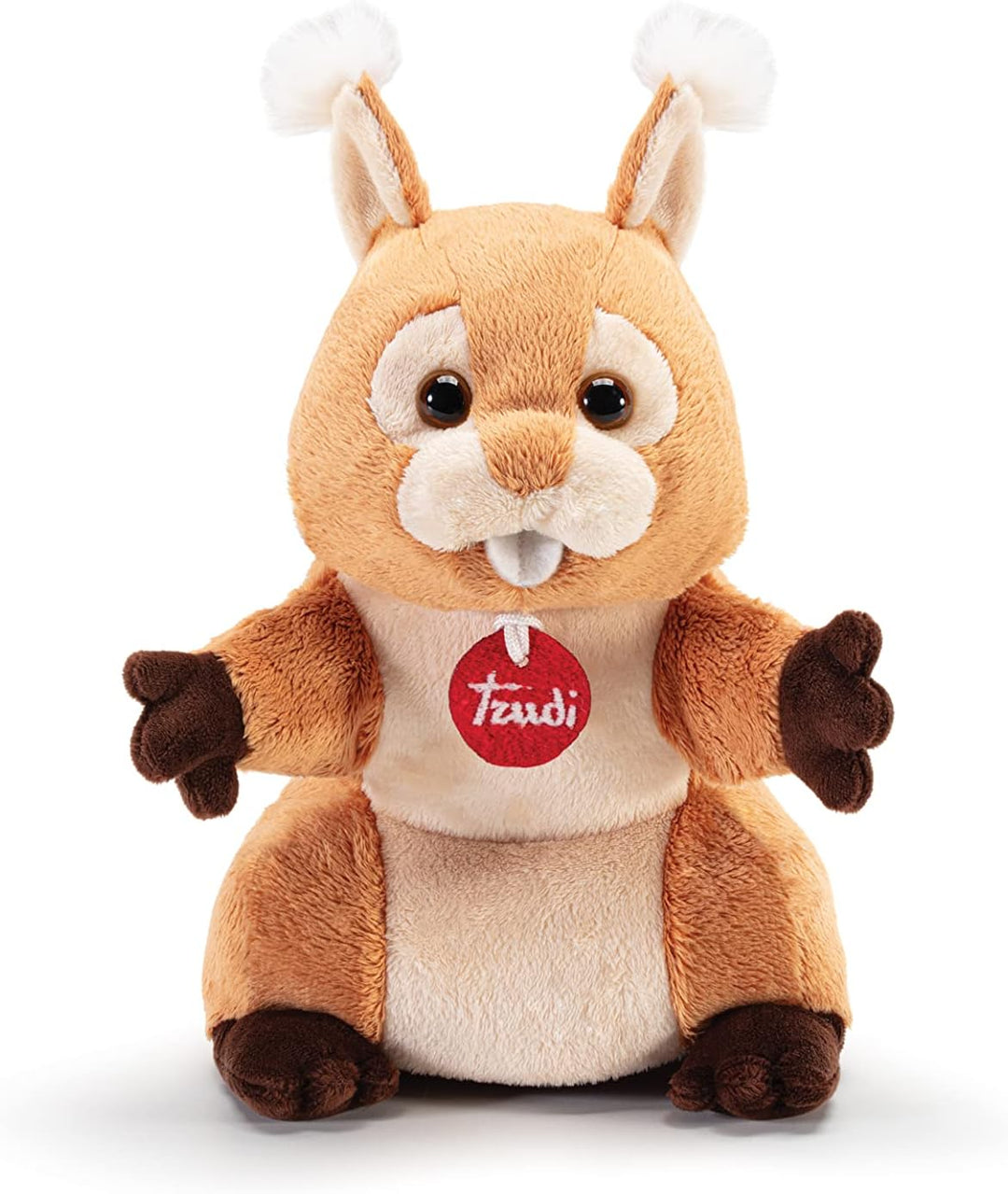 Trudi Puppets 29625 Plüsch Handpuppe Eichhörnchen 15 x 27 x 19 cm (S), Stofftier aus hochwertigen Ma