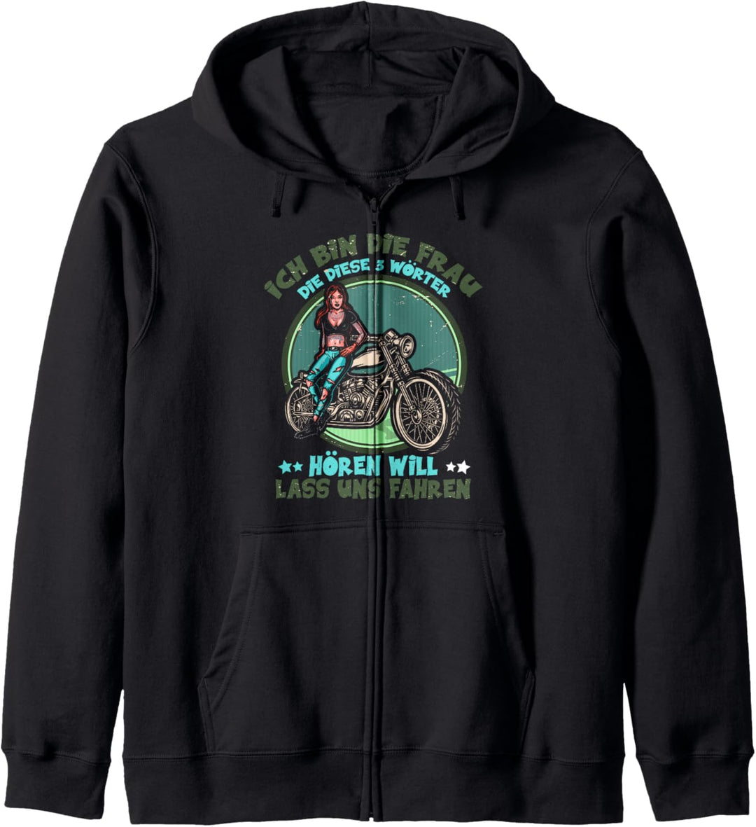 Lass Uns Motorrad Fahren Frauen Biker Kapuzenjacke