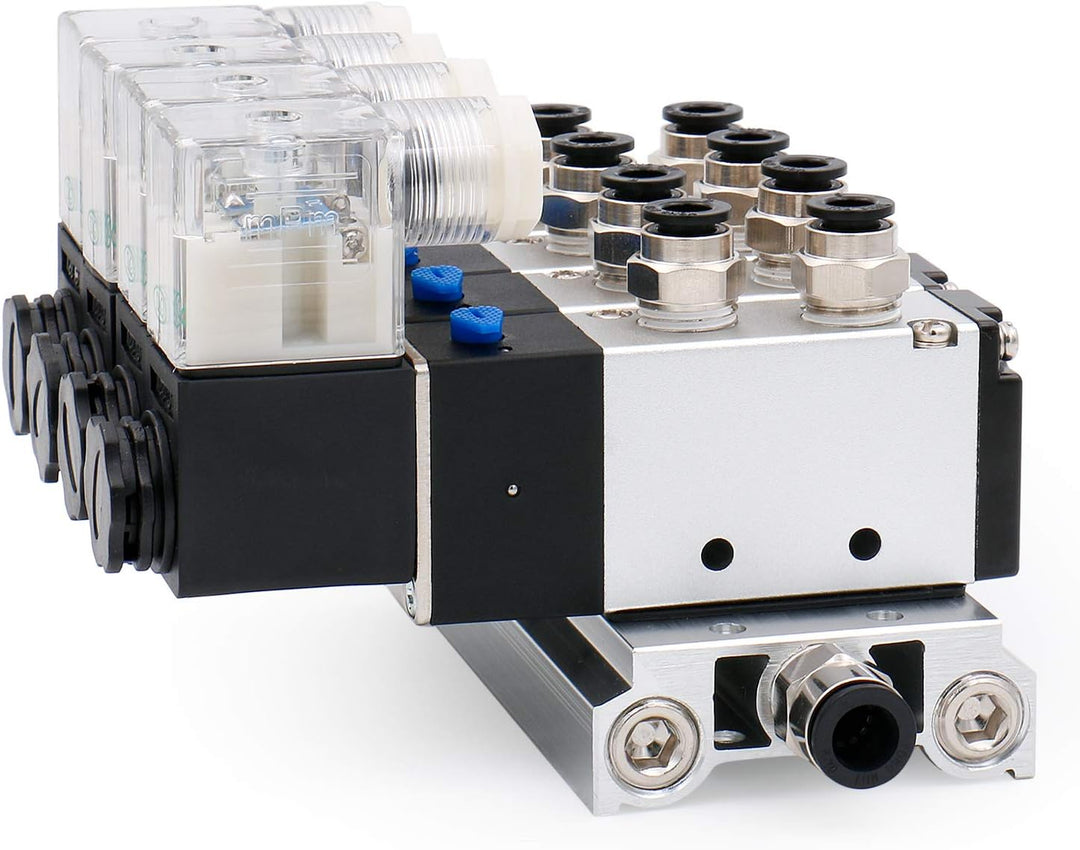 Heschen Elektrisches pneumatisches 4 Magnetventil, 4V210-08, DC12V, PT1/4, 5-Wege 2 Positionen Krümm