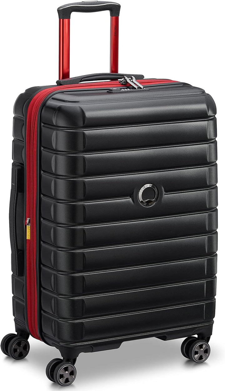 DELSEY PARIS - Shadow 5.0 – Koffer mittelgross ausziehbar – 66 cm – Schwarz, Schwarz, M, Koffer Koff