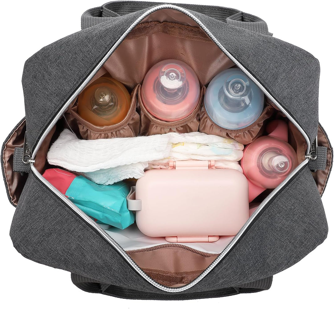 KONO Baby-Wickeltasche, stilvoll, für Mama und Papa, wandelbare Reisetasche mit isolierten Taschen D