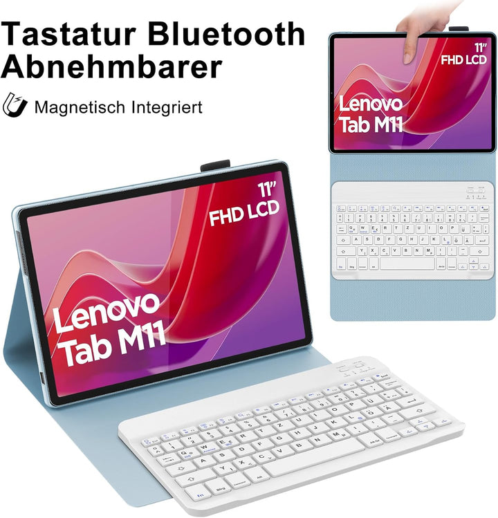 IVEOPPE Tastatur für Lenovo Tab M11, Hülle mit Tastatur für Lenovo M11 2024 11", Magnetische Bluetoo