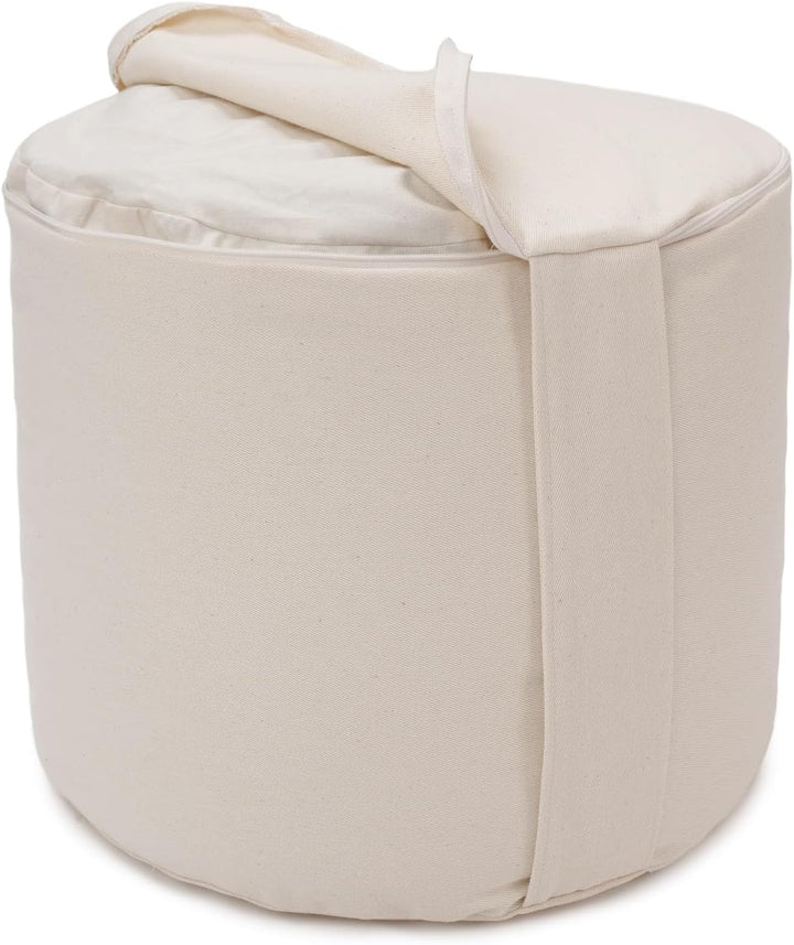 Yogabox Meditationskissen Glückssitz® Rondo Big D - regional hergestellt - Sitzhöhe: 28 cm natur, na