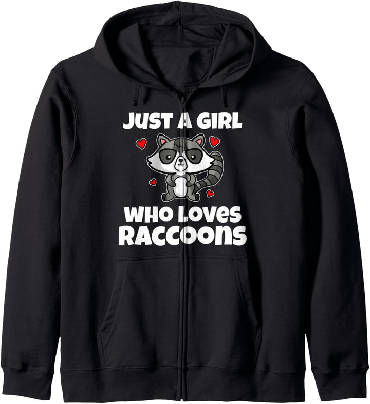Just A Girl Who Loves Raccoons Lustiges Waschbär Kostüm Kapuzenjacke