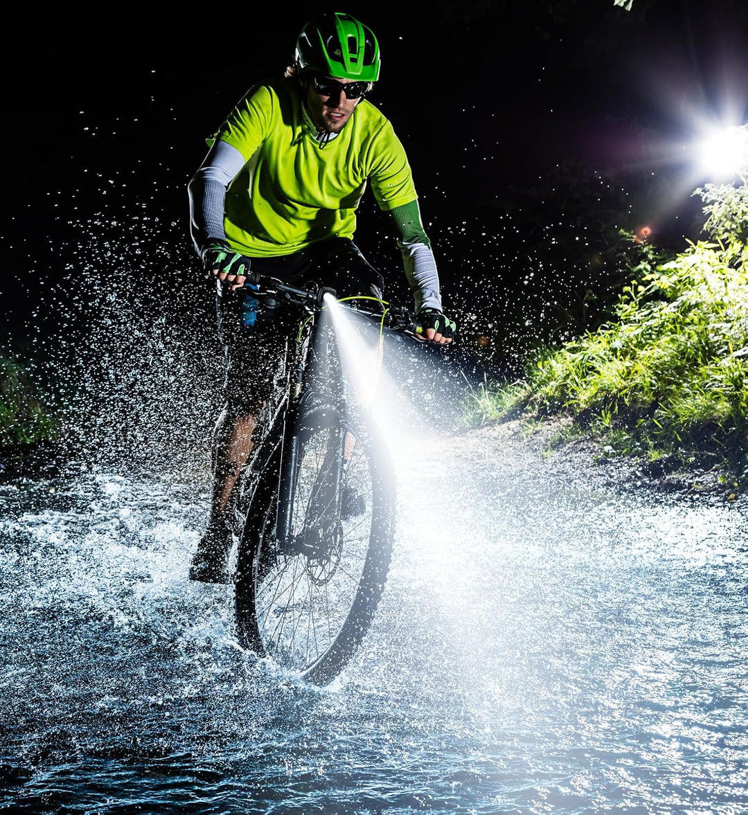 OnMeto Fahrradlicht vorne, IPX5 Wasserdicht Frontfahrrad Lampe Fahrrad licht，USB Type-C Wiederauflad