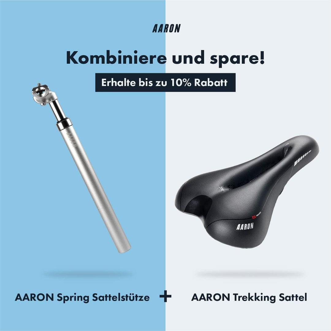 AARON Spring Federsattelstütze mit 27,2, 30,9 oder 31,6 mm Durchmesser - Gefederte Aluminium Sattels