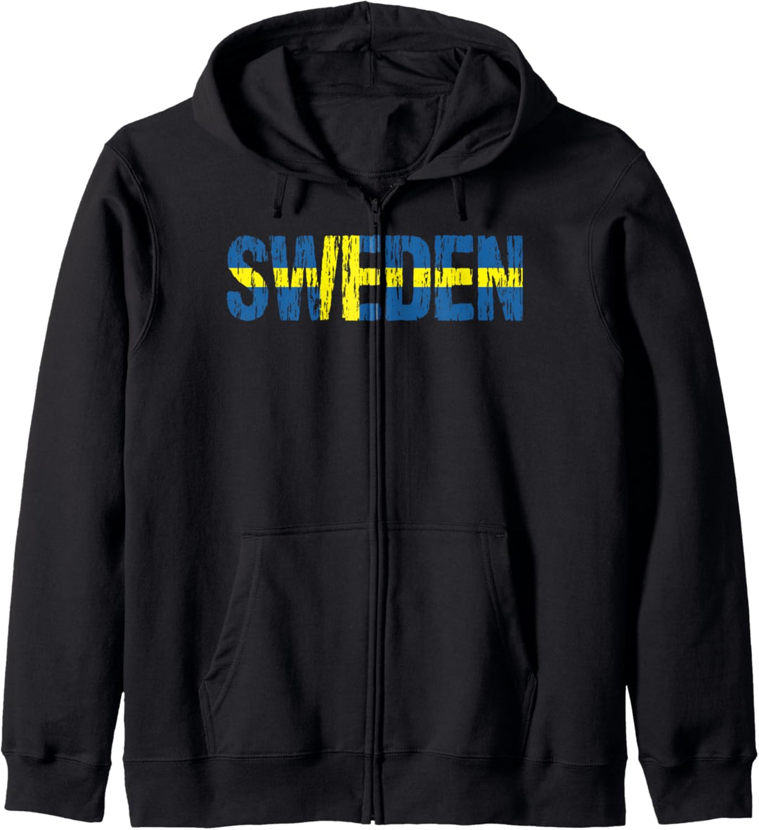 Sweden Sverige Swedish Flag Sports Fan Pride Distressed Kapuzenjacke