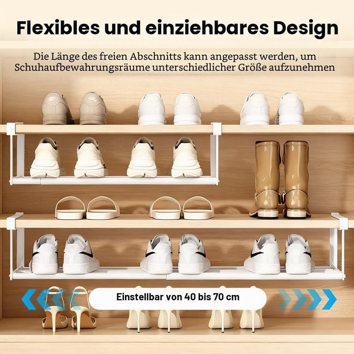 RANJIMA Unterregal Hängekorb Ausziehbar, Hängendes Schuhregal Organizer im Schrank, Verstellbarer 40