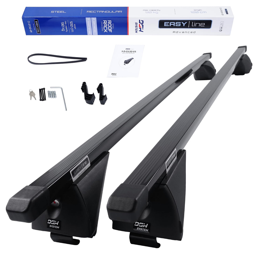 Kompletter Stahl-Dachträger Relingträger Easy Line Advanced 120 cm für BMW X1 F48 SUV 2016-2022 mit