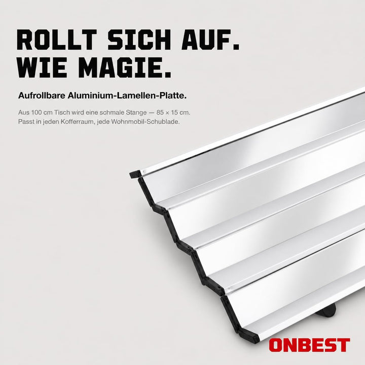 Onbest Camping Klapptisch – Campingtisch klappbar – Angeltisch, Gartentisch 2 Personen – mit robuste