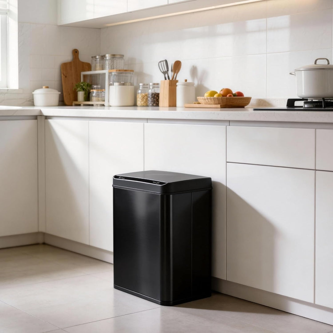 Ribelli Edelstahl Mülleimer 30 Liter - Abfalleimer mit Sensor - Automatisches Öffnen und Schliessen