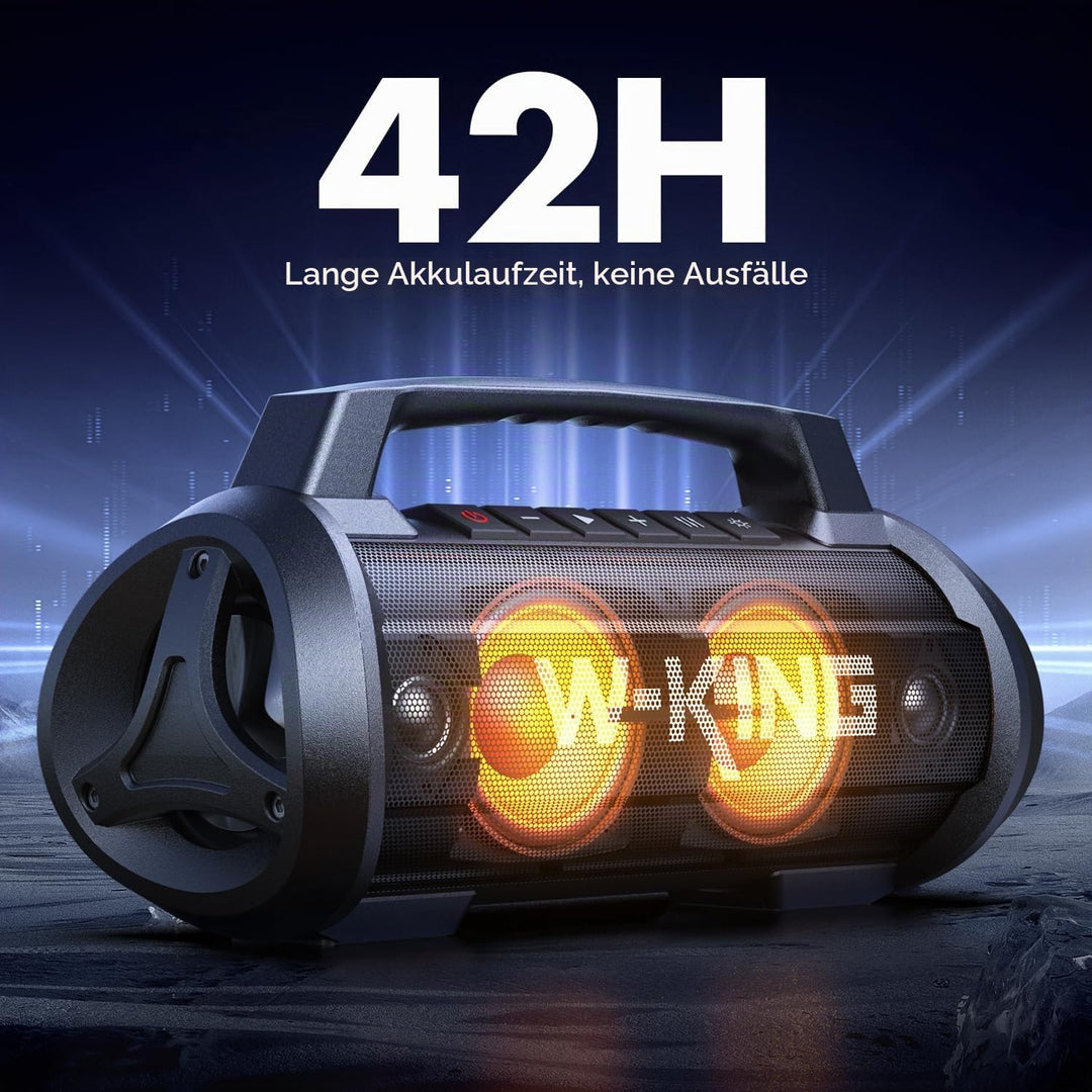 W-KING 70W(90W Peak) Bluetooth Lautsprecher mit Mikrofon, Partybox Bluetooth Musik Boxen gross HiFi