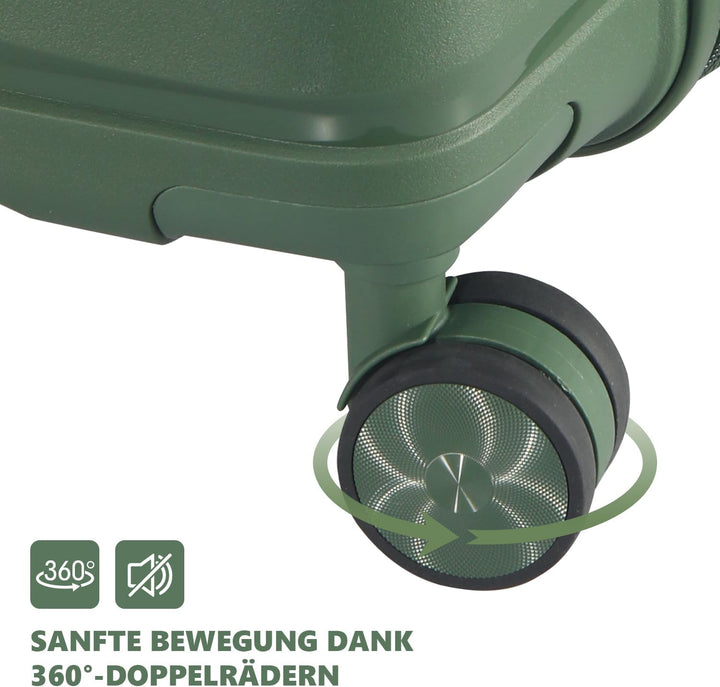 Hartschalen Kofferset 3-teilig aus Polypropylen, 55/66/74 cm (43L/65L/110L), Hochbelastbar, TSA Zahl
