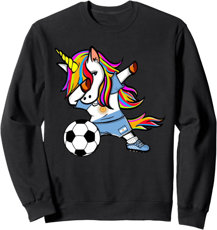 Dabbing Einhorn Fussball Argentinien - Argentinische Flagge Sweatshirt