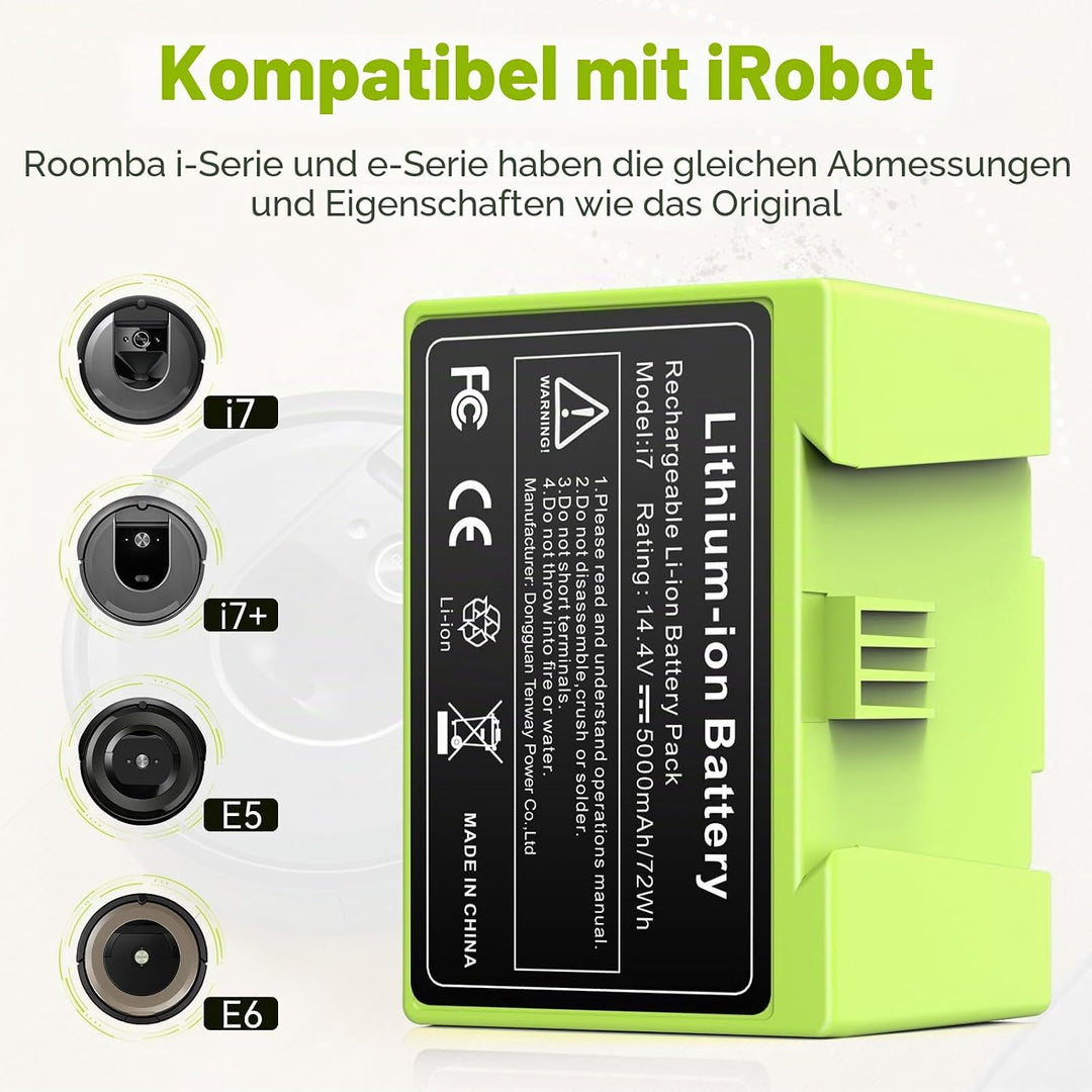 4000mah i7 Akku-Ersatz für iRobot Roomba i3 i3+ i4 i4+ i7 i7+ E5 E6 Serie i3 3150 i3+ 3550 e5 5150 e