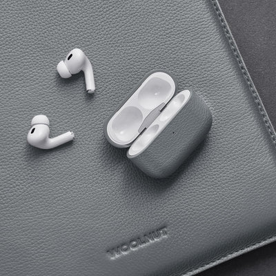 Woolnut Leder Hülle Case für AirPods Pro 2. Gen - Grau, Grau