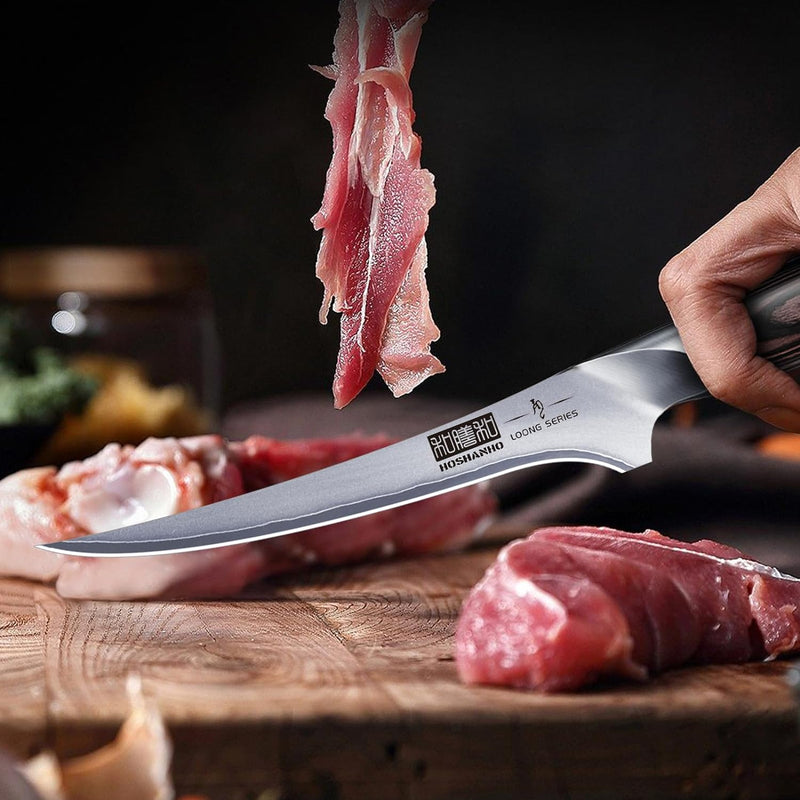 HOSHANHO Filetiermesser 18cm Küchenmesser, Profi Fischmesser und Ausbeinmesser, Fischfiletmesser Ult