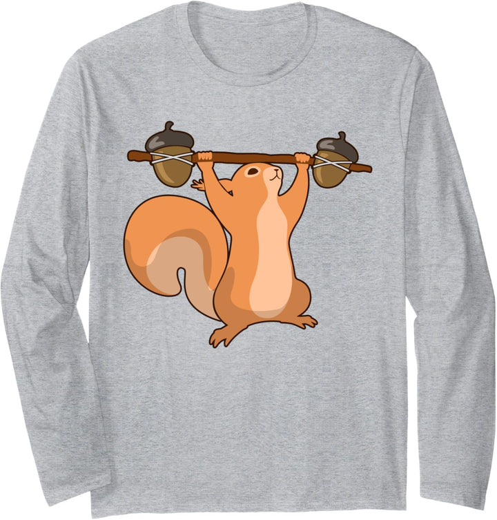 Lustiges Eichhörnchen-Gewichtheben – Workout Fitness Langarmshirt