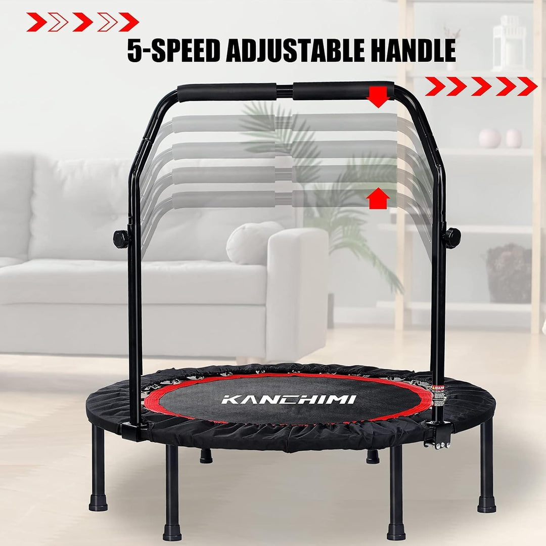 Kanchimi Faltbar Mini Fitness Indoor Exercise Workout Rebounder Sport Trampolin mit Griff 48 inch（12