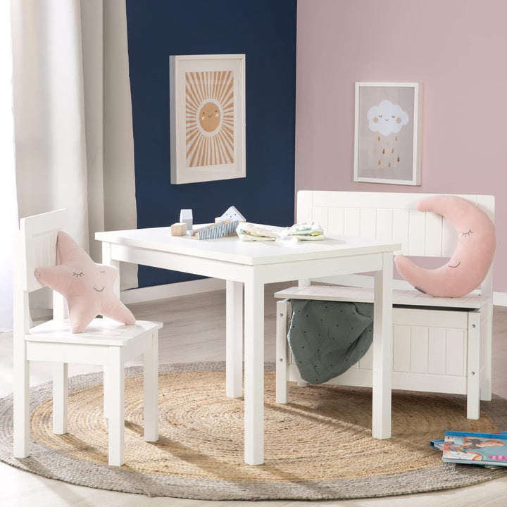 roba Truhenbank, Sitzbank für Kinder, Kindermöbel zum Sitzen und Aufbewahrung von Spielzeug, weiss K