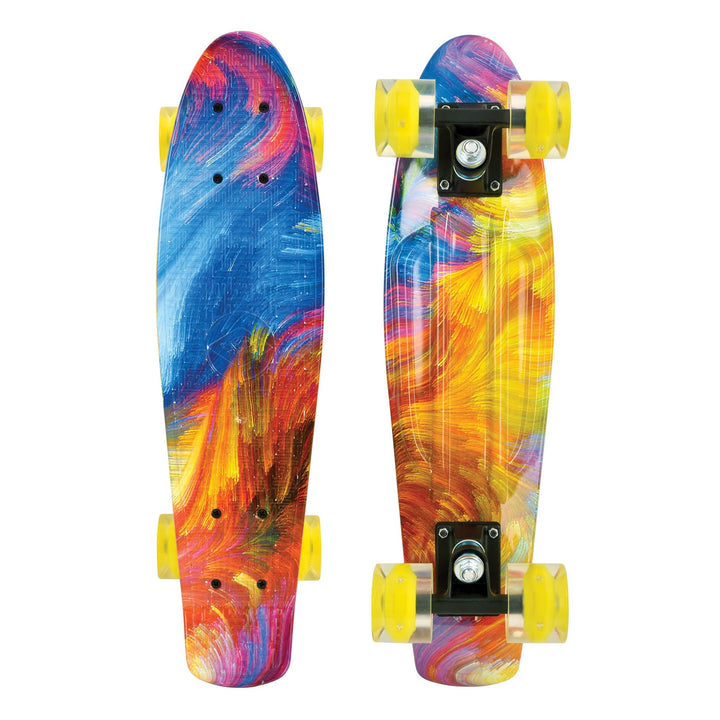 Schildkröt® Retro Skateboard Free Spirit, Premium Beach Board mit verschiedenen Deckdesigns, leuchte