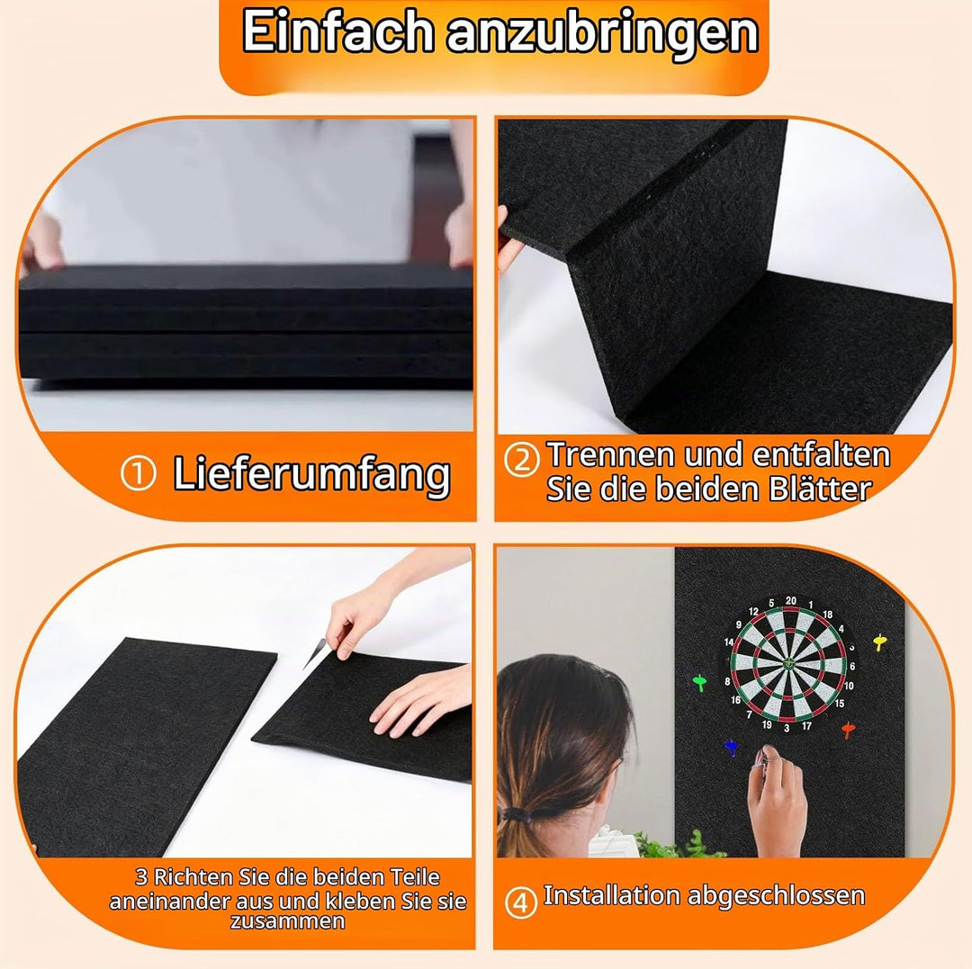 Dart Wandschutz Dartscheibe Schutzring, Selbstklebend Filz Gespleisst Dartboard Rückseite Dartscheib