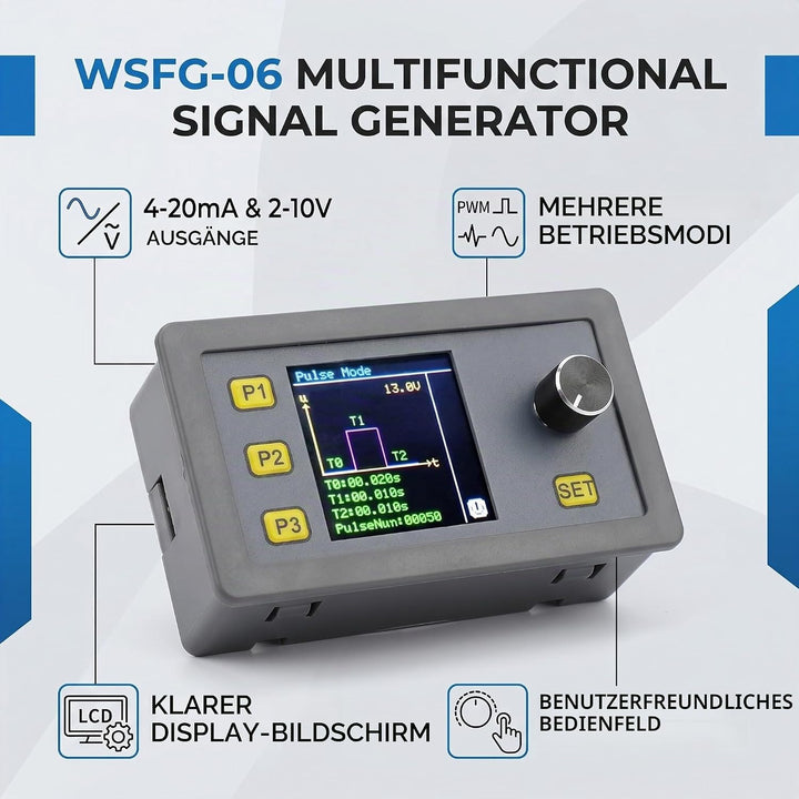 Fafeicy WSFG-06 PWM Signalgenerator Modul, 4-20mA 2-10V Impulsverstellbares Modul, Sinuswellensignal