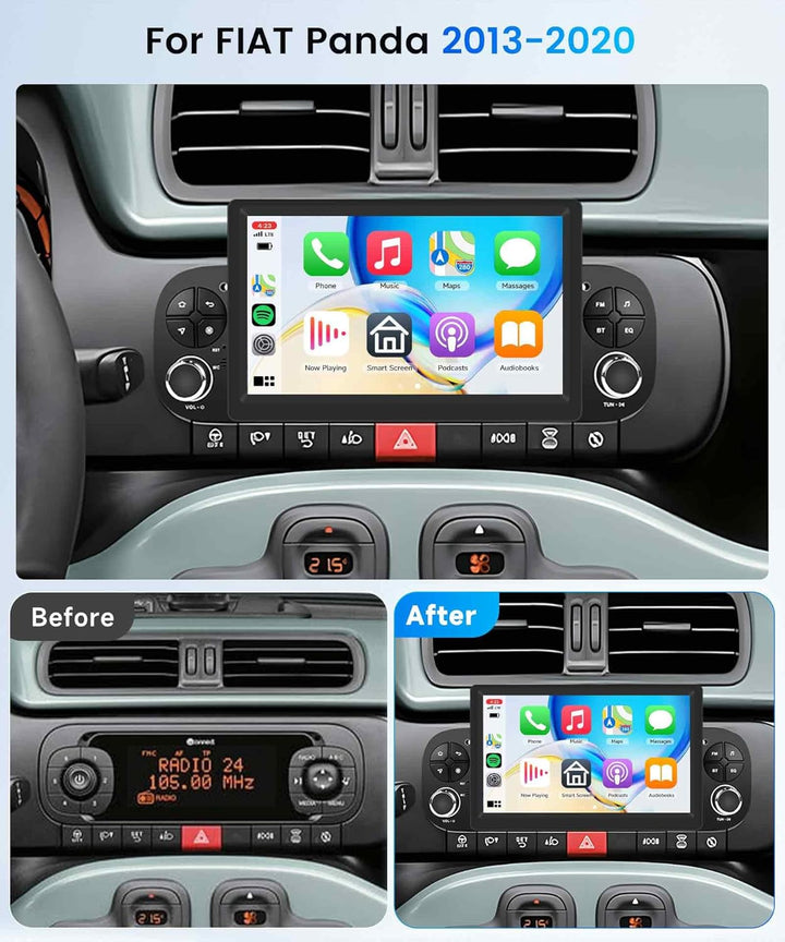 4G+64G 7 Zoll Android Autoradio für FIAT Panda 2013-2020 Wireless Carplay Rimoody Stereo Auto mit An