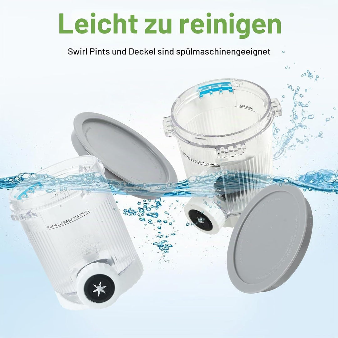 2 Stück Pint-Behälter für Ninja Swirl CREAMi, Swirl Pints und Deckel kompatibel mit NC700 NC701EU Se
