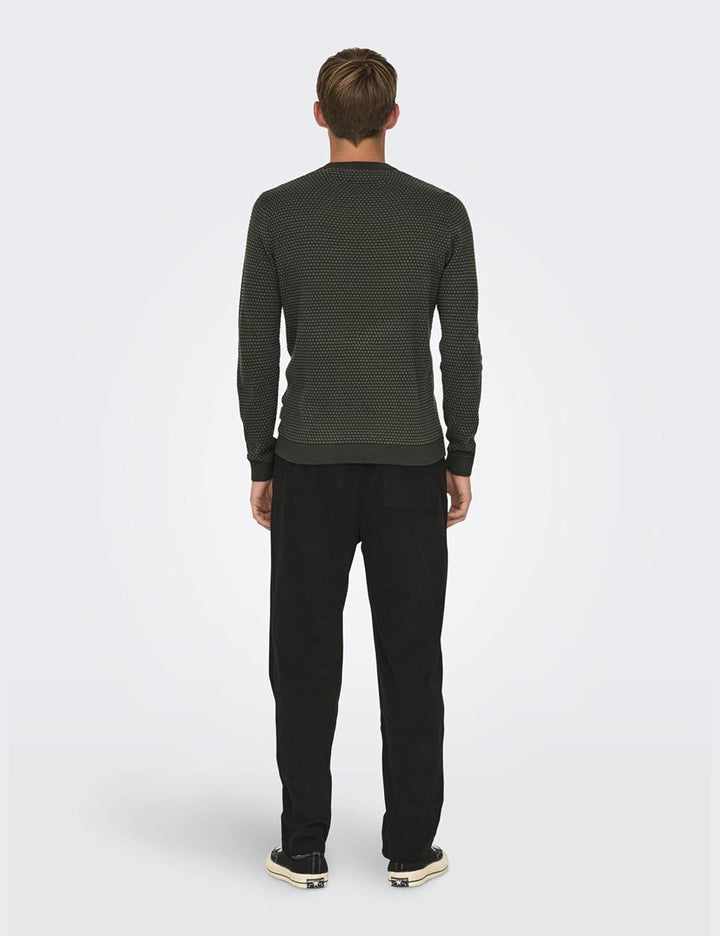 ONLY & SONS Herren Strickpullover XS Rosin/Pattern:forest Night Dots, XS Rosin/Pattern:forest Night