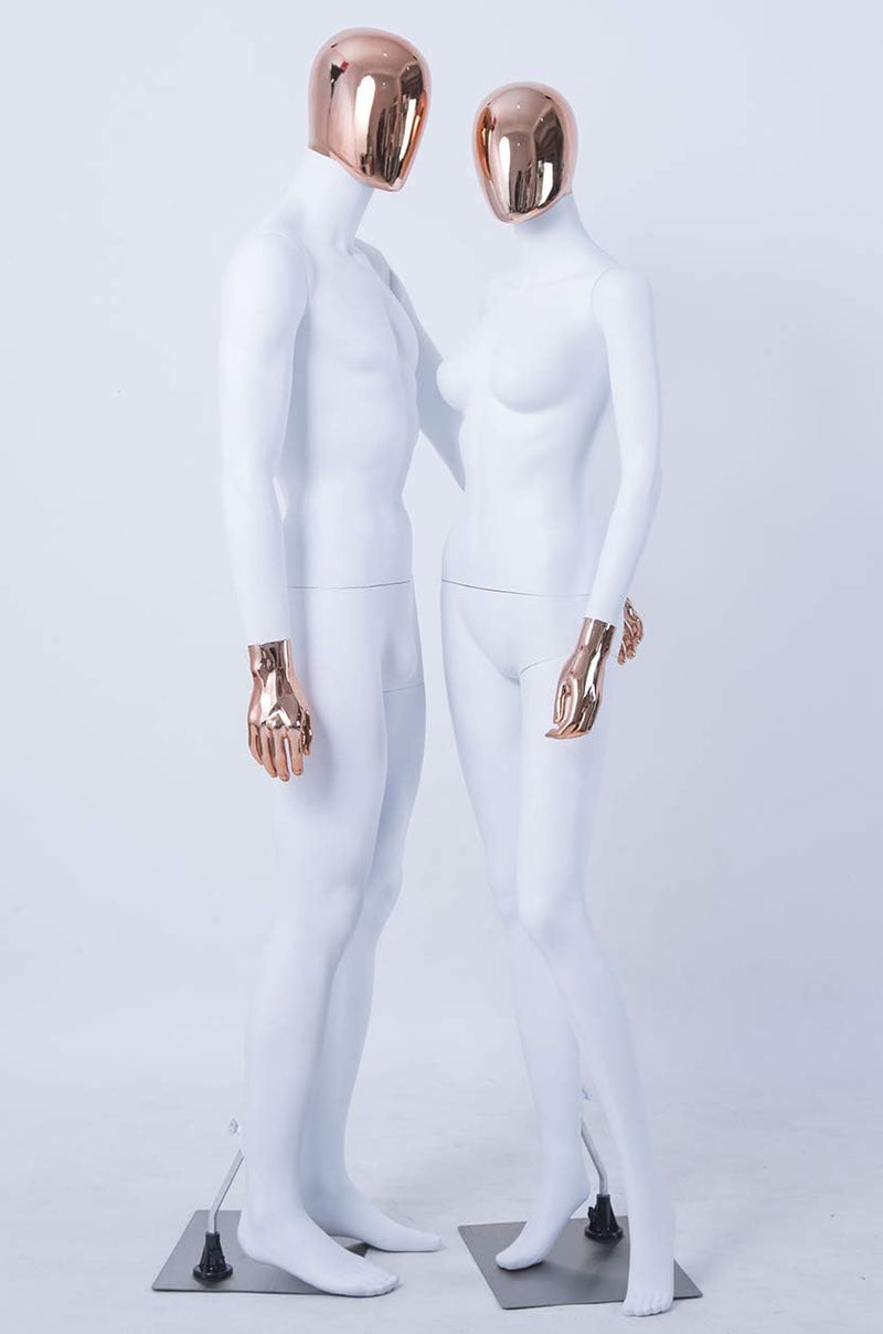 Eurohandisplay schöne abstrakte weiss Matt lackierte Schaufensterpuppe DF7-6D Galvanik Kopf und Händ