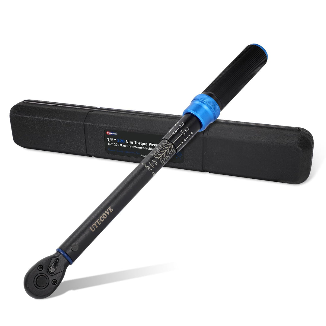 UYECOVE Drehmomentschlüssel 1/2 Zoll, 20-220 NM Drehmomentschlüssel Auto, ±3% Fehlergenauigkeit, 72