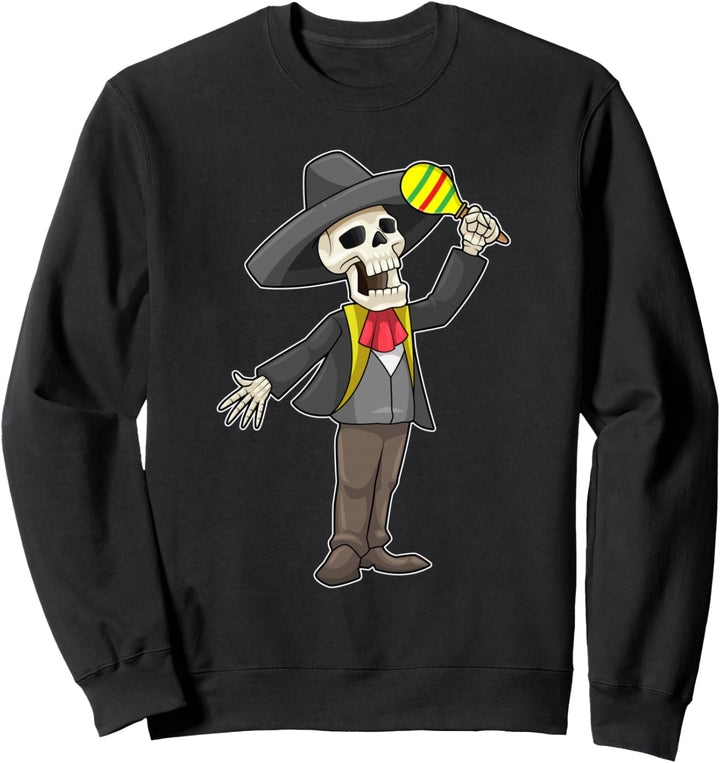 Skelett Musiker Rassel Musik Sweatshirt