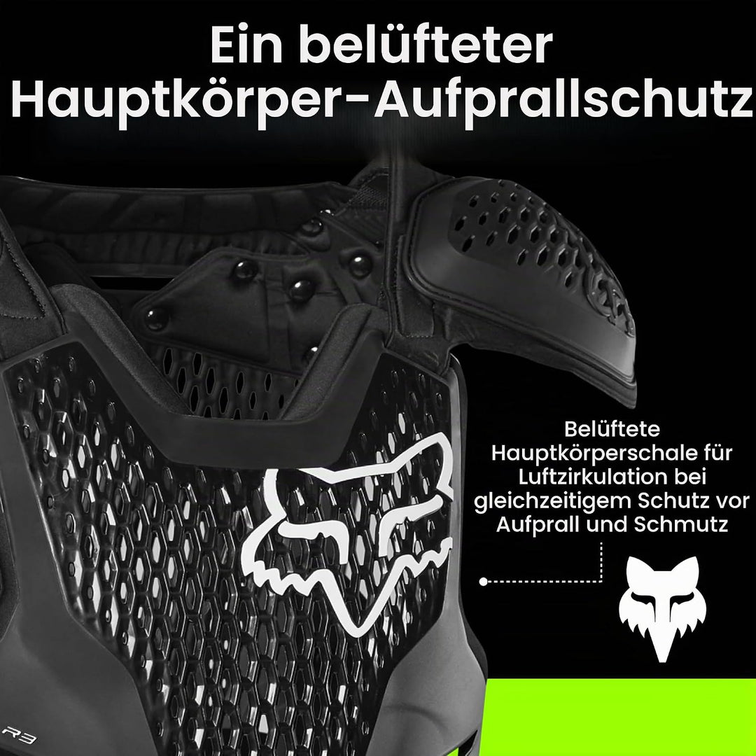Fox Racing Unisex adult R3 Brustpanzer L-XL Schwarz, L-XL Schwarz