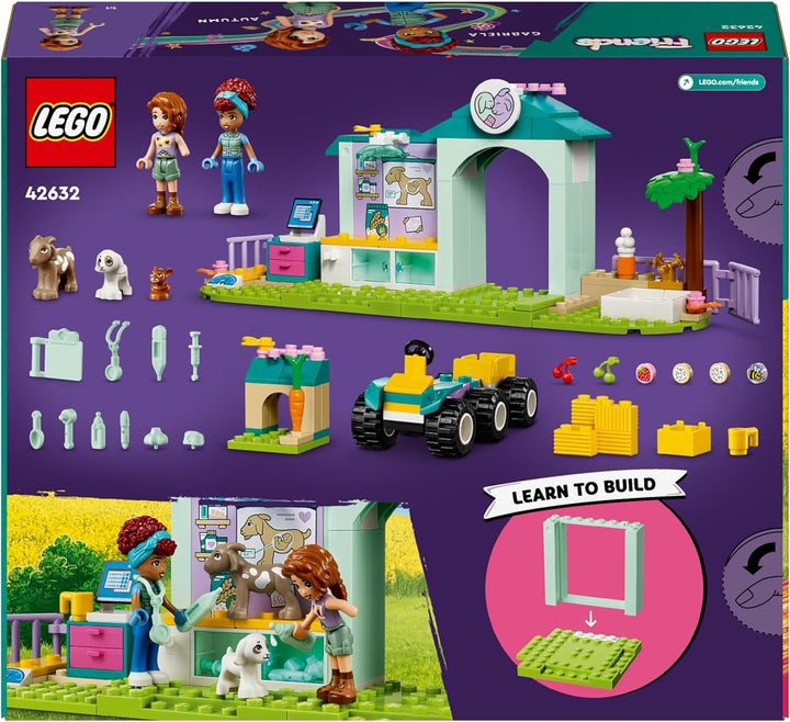 LEGO Friends Farmtierklinik, Bauernhof-Set mit Tierarzt-Spielzeug für Kinder ab 4 Jahren, Enthält 2