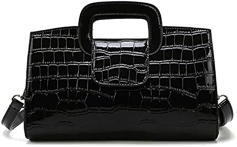 Milya Damen Leder Vintage Handtasche Clutch Henkeltasche Abendtasche Umhängetasche Ledertasche Schul