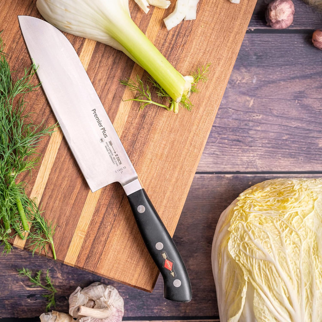 F. DICK Santoku, Küchenmesser, Premier Plus Eurasia (Messer mit Klinge 18 cm, X50CrMoV15 Stahl, nich