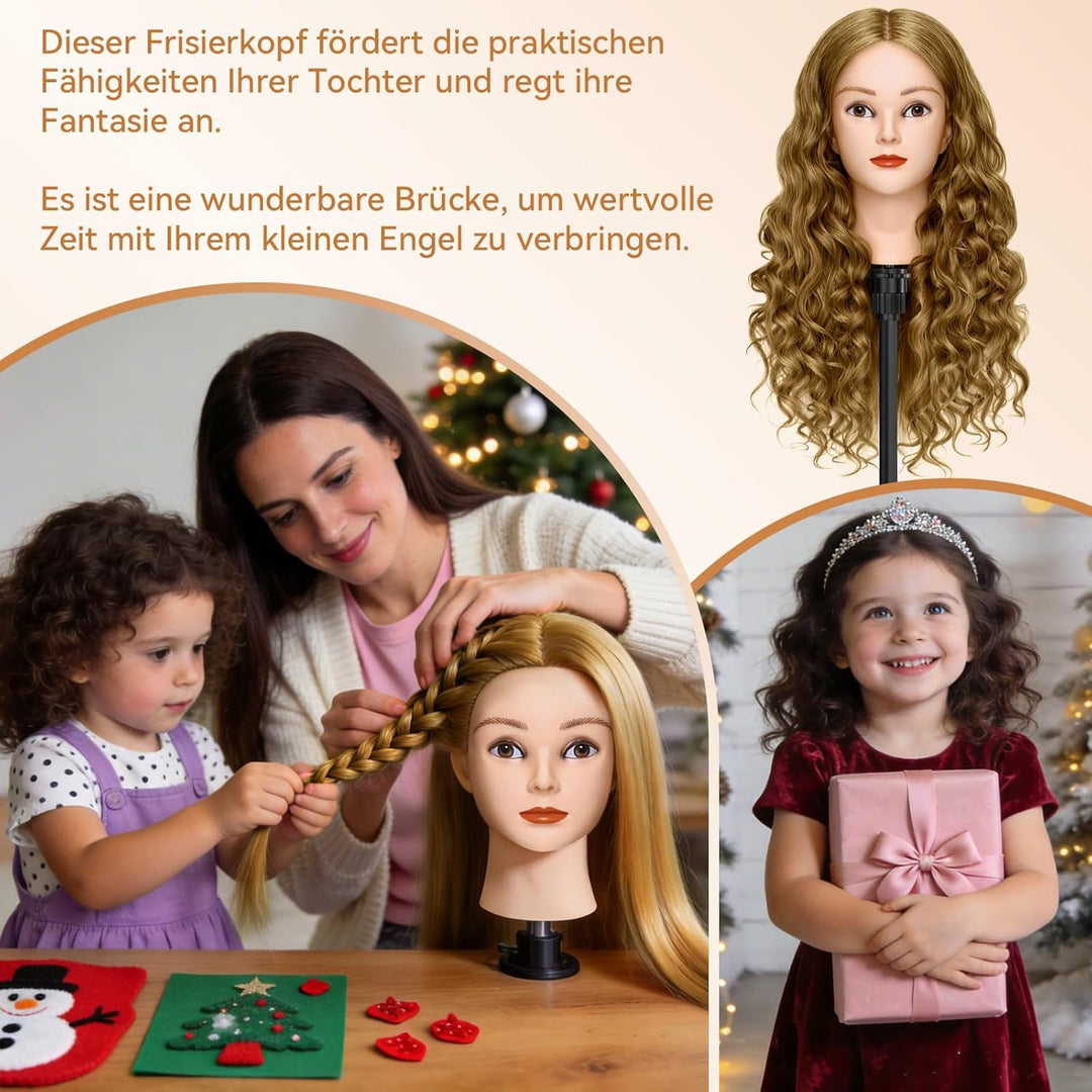 80% echtes menschliches Haarstylingkopf, TwoWin 26 "brauner Friseurkopf, Schaufensterpuppenkopf, Für