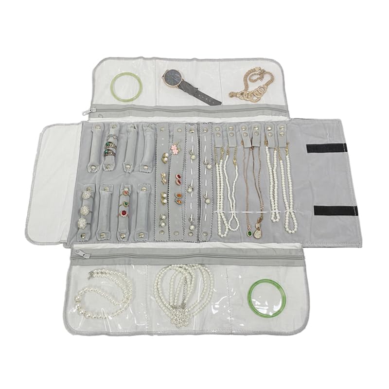 Rolltasche für Schmuck Organizer, Faltrolle für Juweliere, grosse Kapazität und praktisch tragbar, f